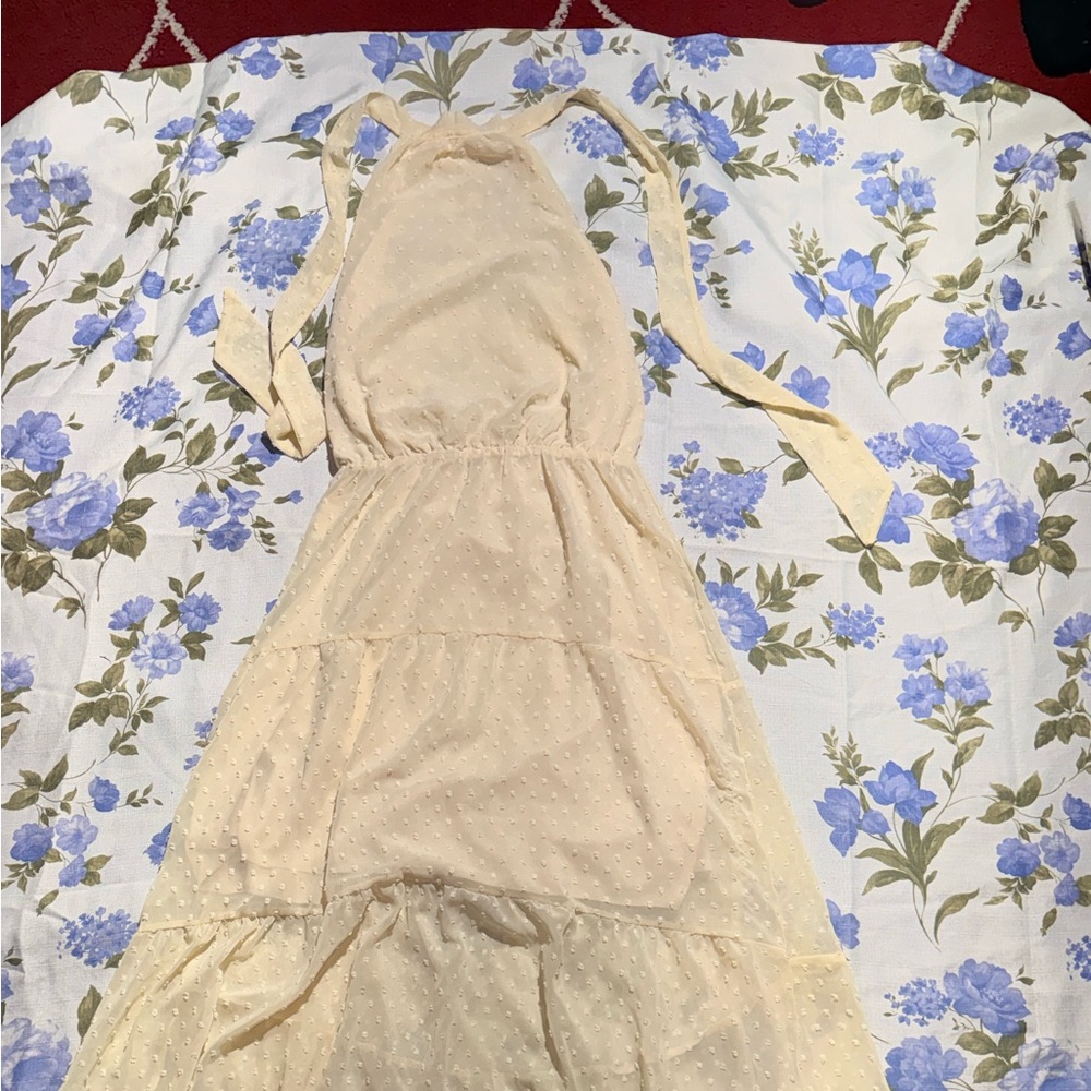 Elegant Cream High Low Dress - Picture 2 of 5